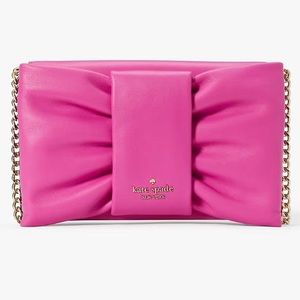 Kate Spade Millie Bow Flap Crossbody Magenta Lipstick Pink Gently Used